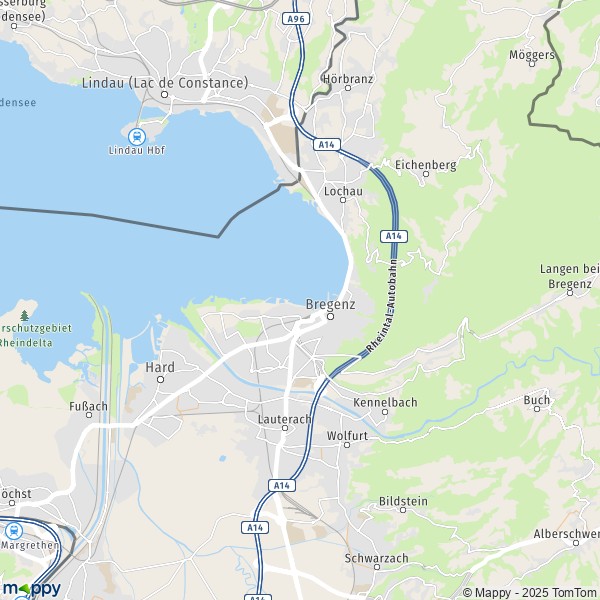 La carte pour la ville de Bregenz 6900-6971