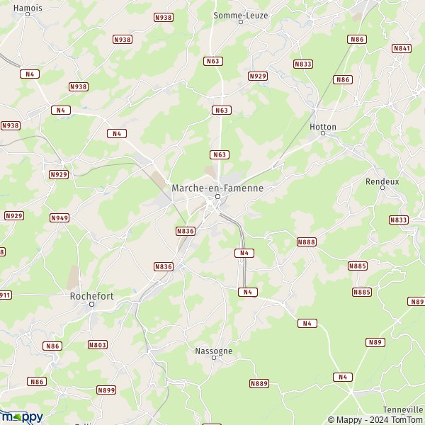 La carte pour la ville de 6900 Marche-en-Famenne