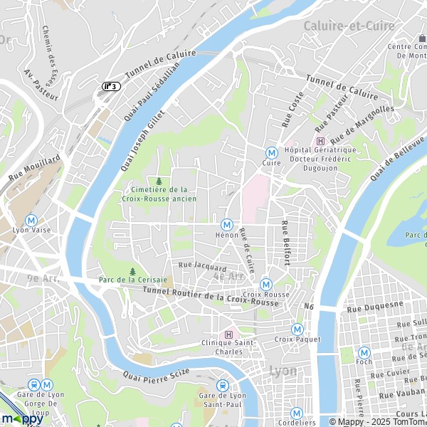 La carte pour la ville de 4e Arrondissement, Lyon