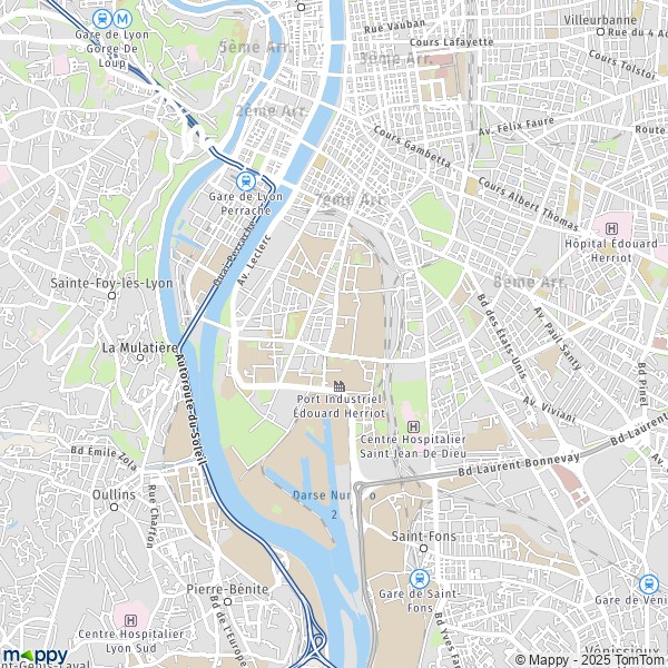 La carte pour la ville de 7e Arrondissement, Lyon