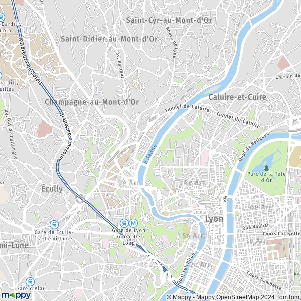 La carte pour la ville de 9e Arrondissement, Lyon