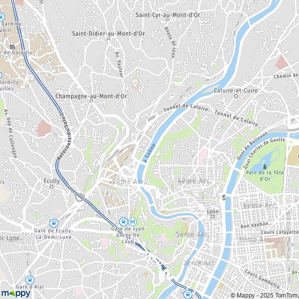 La carte pour la ville de 9e Arrondissement, Lyon