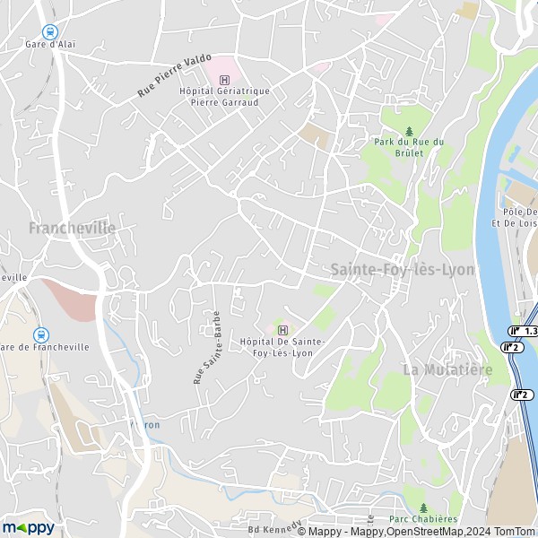 La carte pour la ville de Sainte-Foy-lès-Lyon 69110
