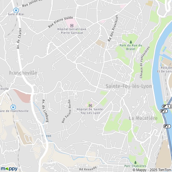 La carte pour la ville de Sainte-Foy-lès-Lyon 69110