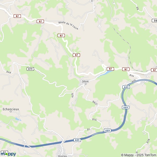 La carte pour la ville de Joux 69170