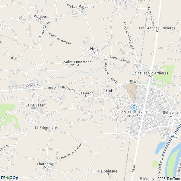 Carte Bel-Air, 69220 Belleville-en-Beaujolais