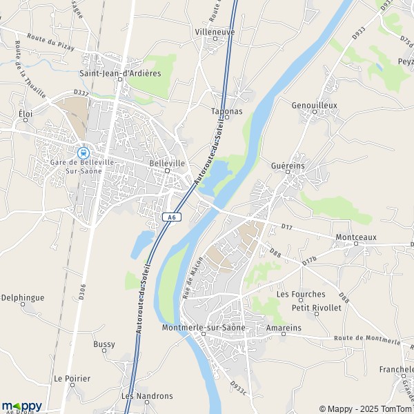 Carte Port de Belleville, 69220 Belleville-en-Beaujolais