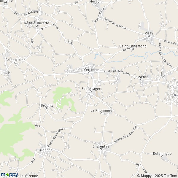 La carte pour la ville de Saint-Lager 69220