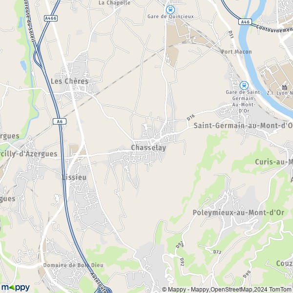 La carte pour la ville de Chasselay 69380