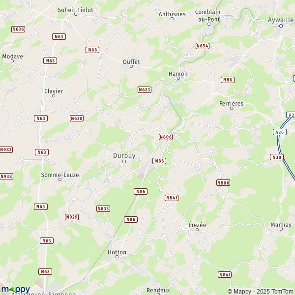 La carte pour la ville de 6940-6941 Durbuy