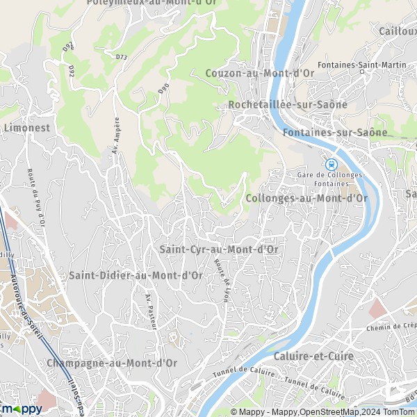 La carte pour la ville de Saint-Cyr-au-Mont-d'Or 69450