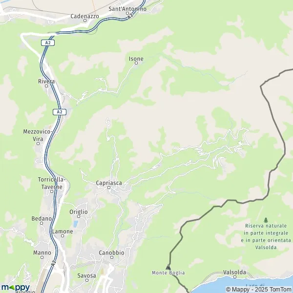 La carte pour la ville de Capriasca 6947-6960