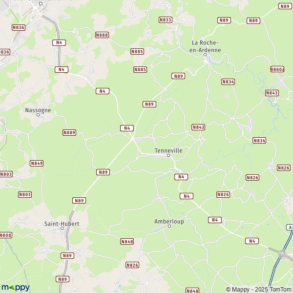 La carte pour la ville de 6951-6972 Tenneville