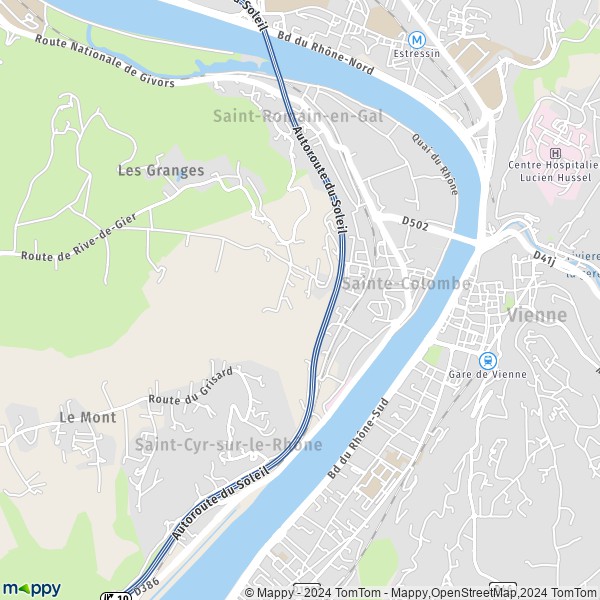 La carte pour la ville de Sainte-Colombe 69560