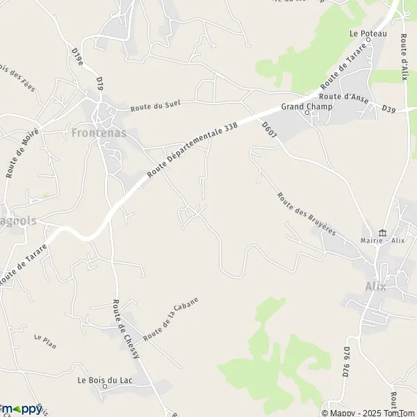 Plan Frontenas carte de Frontenas (69620) et infos pratiques