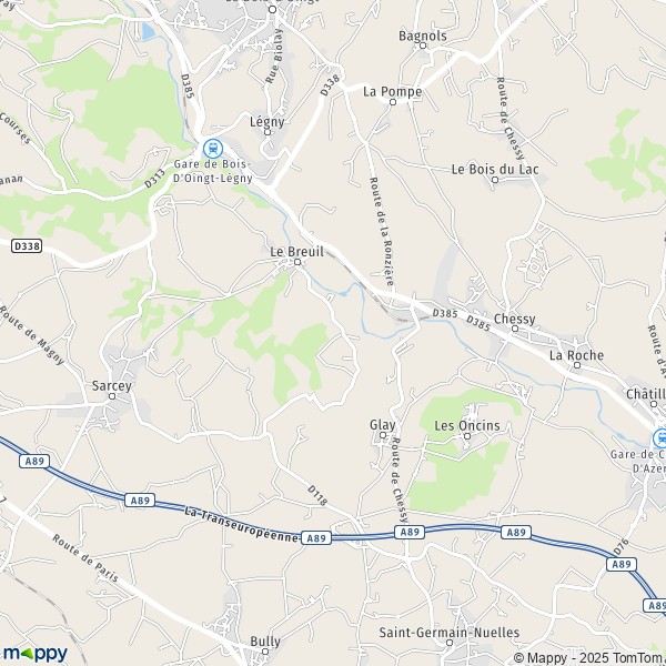 Carte Le Viro, 69620 Le Breuil