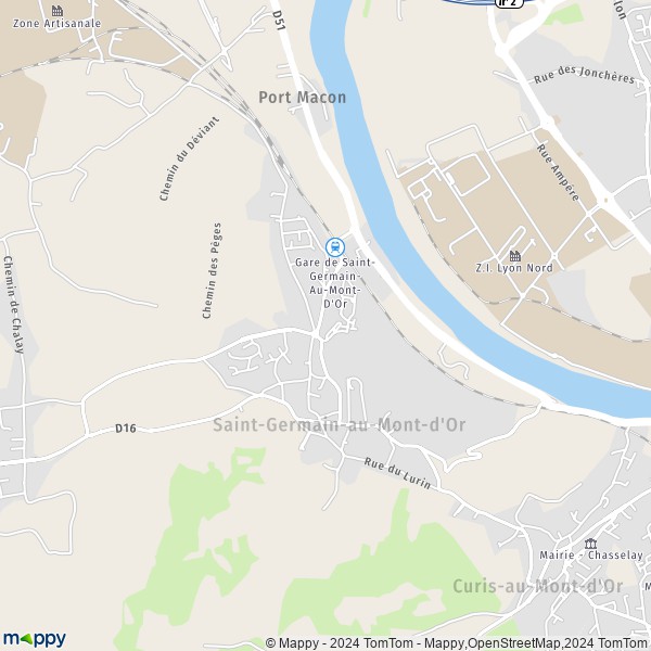 La carte pour la ville de Saint-Germain-au-Mont-d'Or 69650
