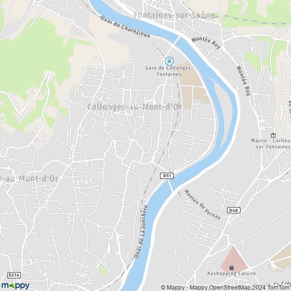 La carte pour la ville de Collonges-au-Mont-d'Or 69660