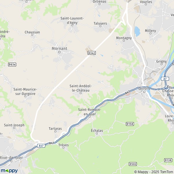 La carte pour la ville de Saint-Jean-de-Touslas, 69700 Beauvallon