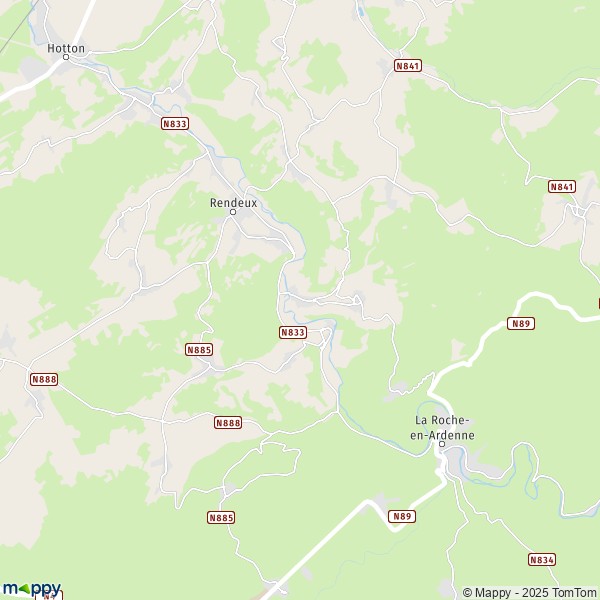 La carte pour la ville de 6986-6987 Rendeux