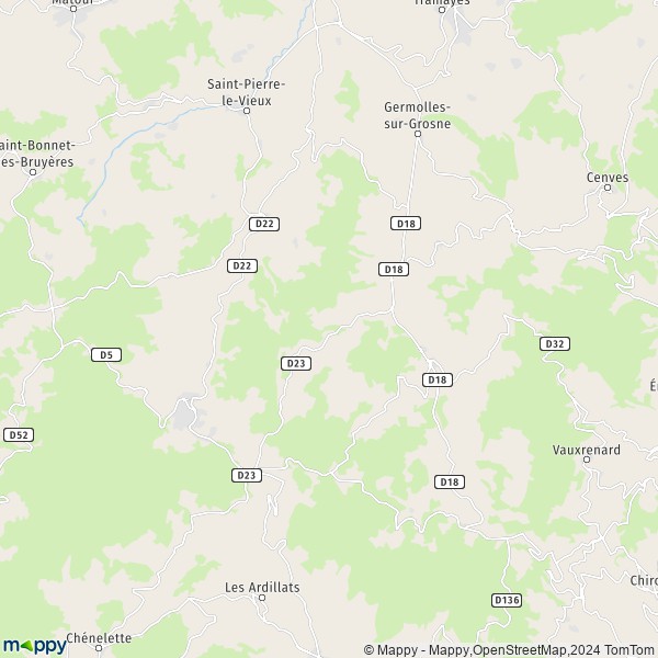 La carte pour la ville de Saint-Christophe, 69860 Deux-Grosnes