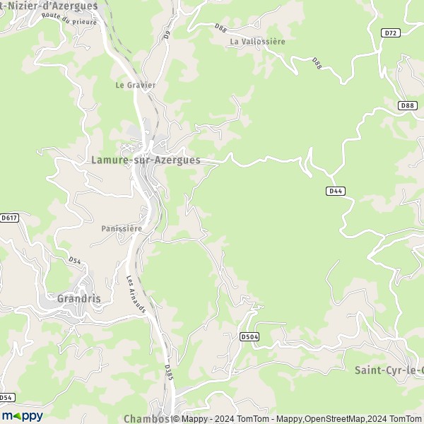 La carte pour la ville de Lamure-sur-Azergues 69870