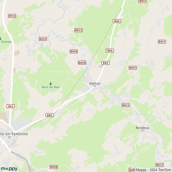 La carte pour la ville de 6990 Hotton