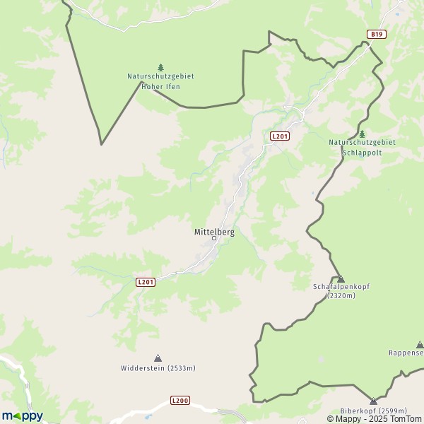 La carte pour la ville de Mittelberg 6991-6993