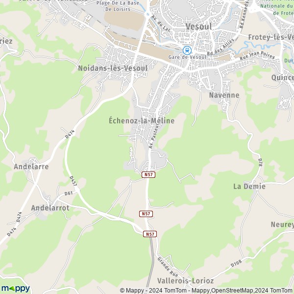 La carte pour la ville de Échenoz-la-Méline 70000