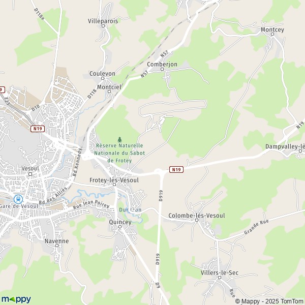 La carte pour la ville de Frotey-lès-Vesoul 70000