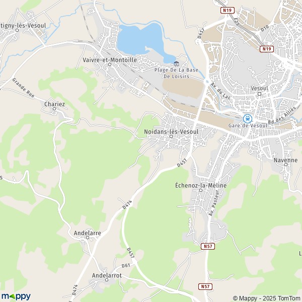 La carte pour la ville de Noidans-lès-Vesoul 70000