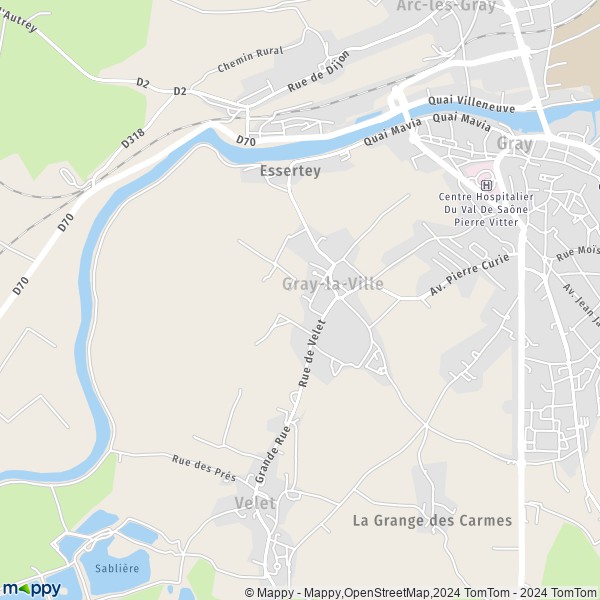 La carte pour la ville de Gray-la-Ville 70100