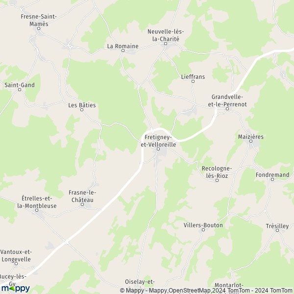 La carte pour la ville de Fretigney-et-Velloreille 70130