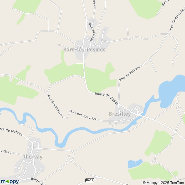 La carte pour la ville de Bresilley 70140