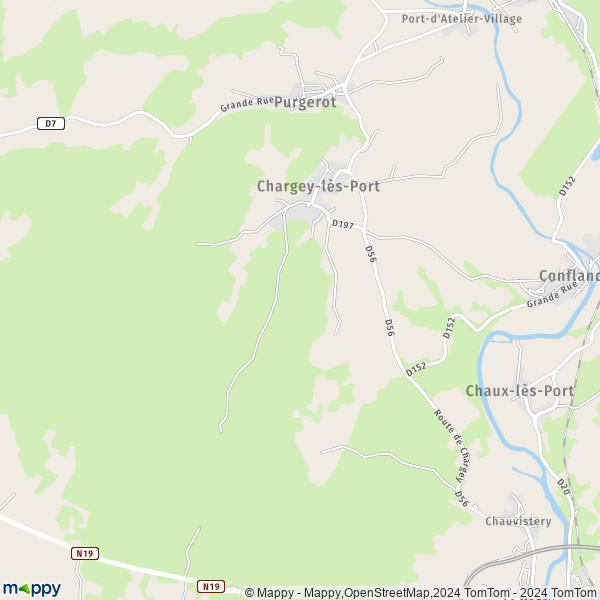 La carte pour la ville de Chargey-lès-Port 70170