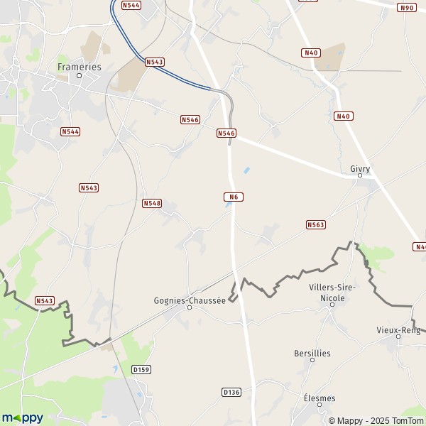 La carte pour la ville de 7022-7041 Quévy