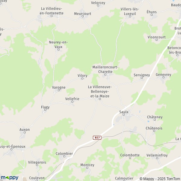 La carte pour la ville de La Villeneuve-Bellenoye-et-la-Maize 70240