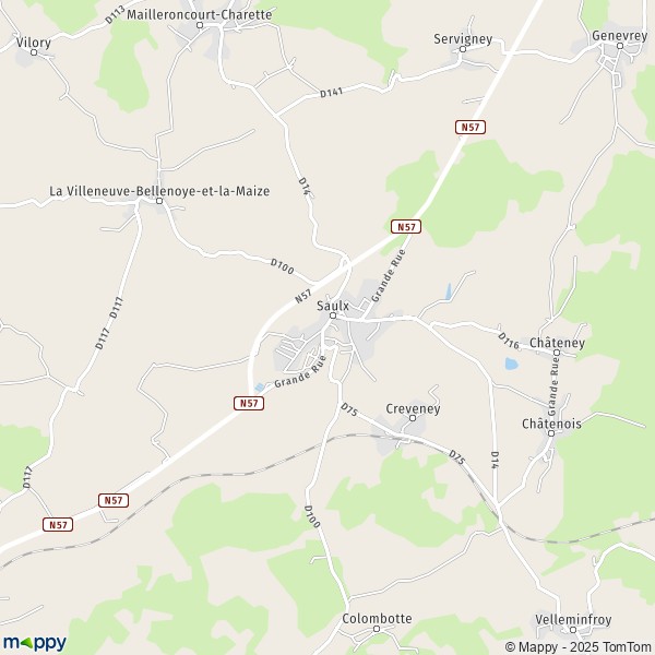 La carte pour la ville de Saulx 70240