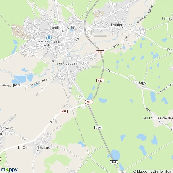 Plan saintsauveur carte de saintsauveur (70300) et infos pratiques