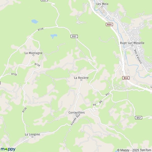 La carte pour la ville de La Rosière 70310