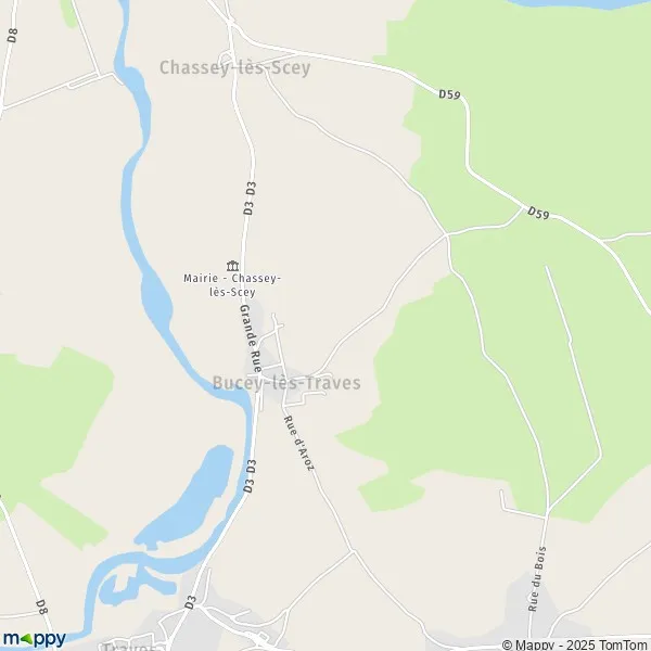 Plan BuceylèsTraves carte de BuceylèsTraves (70360) et infos