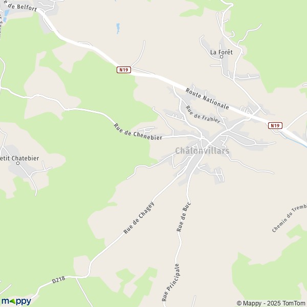 La carte pour la ville de Châlonvillars 70400