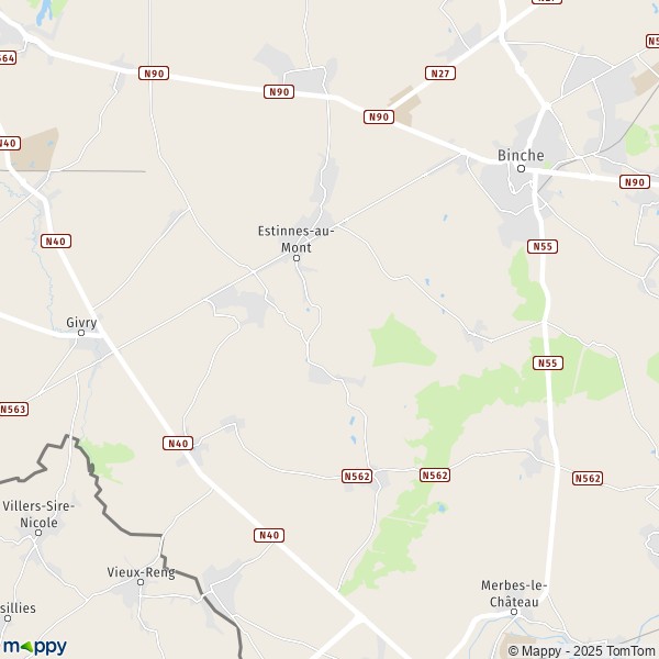 La carte pour la ville de 7041-7133 Estinnes