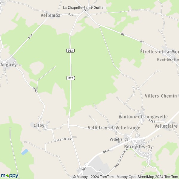 La carte pour la ville de Vellefrey-et-Vellefrange 70700