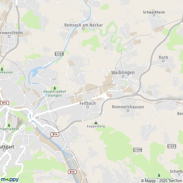 Plan Fellbach carte de Fellbach (70734) et infos pratiques