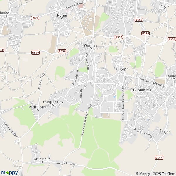 La carte pour la ville de 7080-7340 Colfontaine