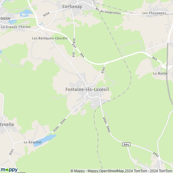La carte pour la ville de Fontaine-lès-Luxeuil 70800