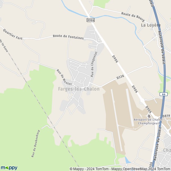 La carte pour la ville de Farges-lès-Chalon 71150