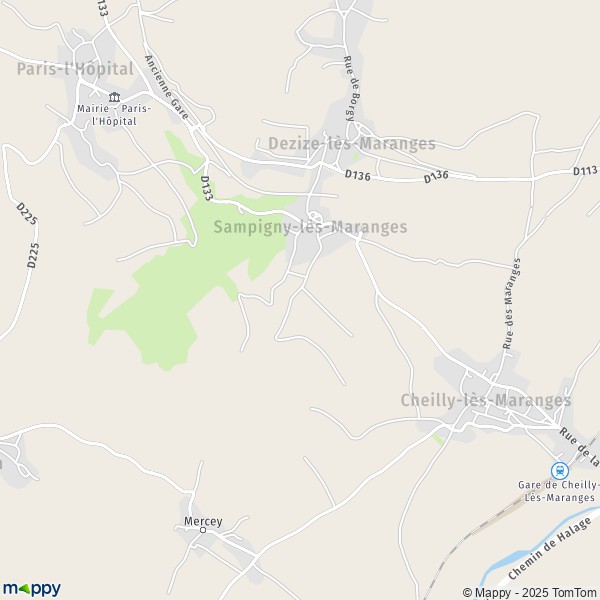 La carte pour la ville de Sampigny-lès-Maranges 71150