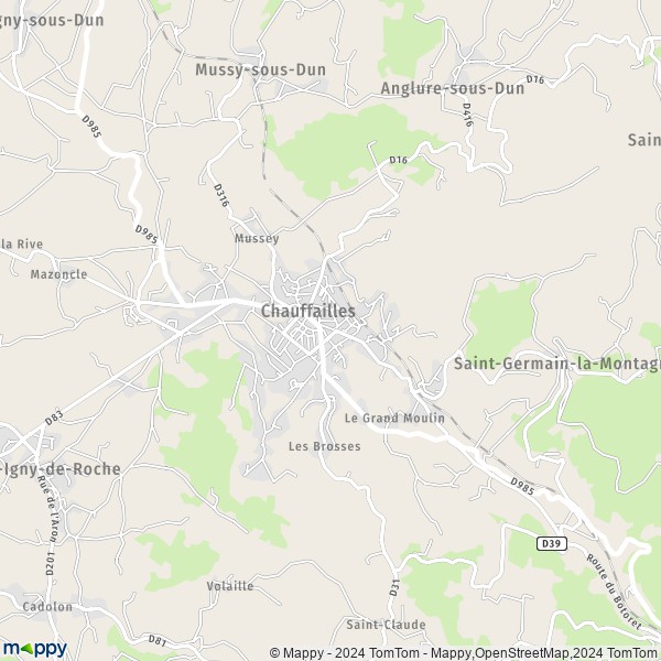 La carte pour la ville de Chauffailles 71170